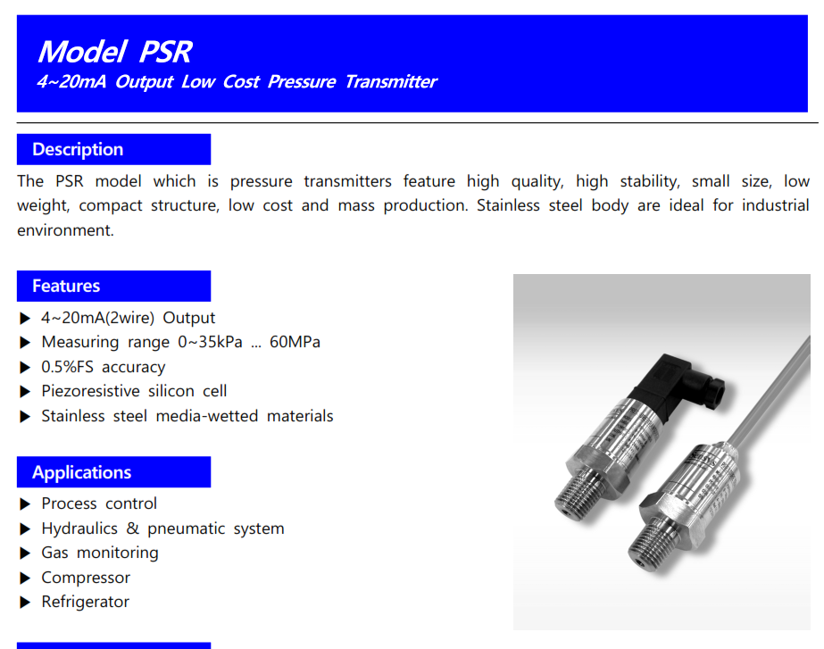 CẢM BIẾN ÁP SUẤT SENSYS PSR