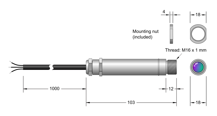 Cấu tạo cảm biến nhiệt độ hồng ngoại PE301MTWJ