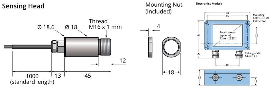 CAM BIEN NHIET DO HONG NGOAI KHONG TIEP XUC PM2.2-151-HT-CB-2M