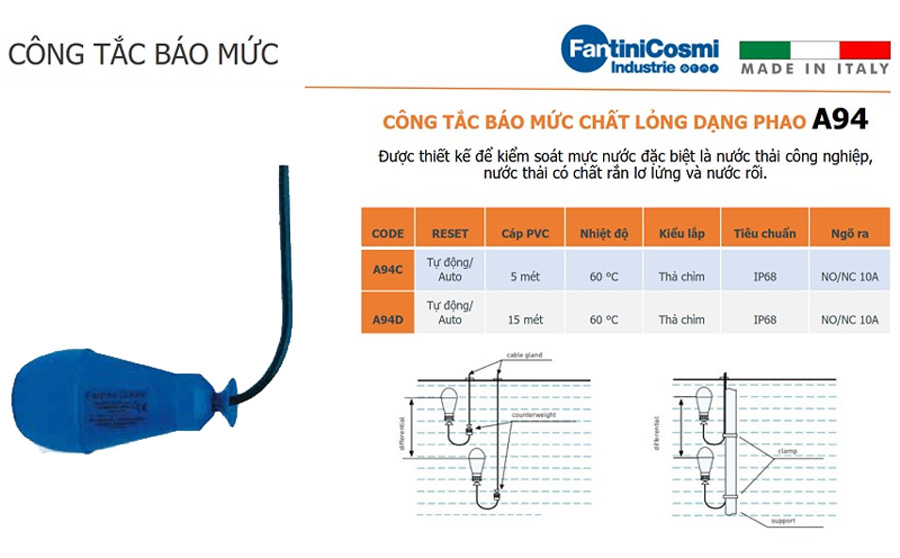 CÔNG TẮC BÁO MỨC PHAO TỪ