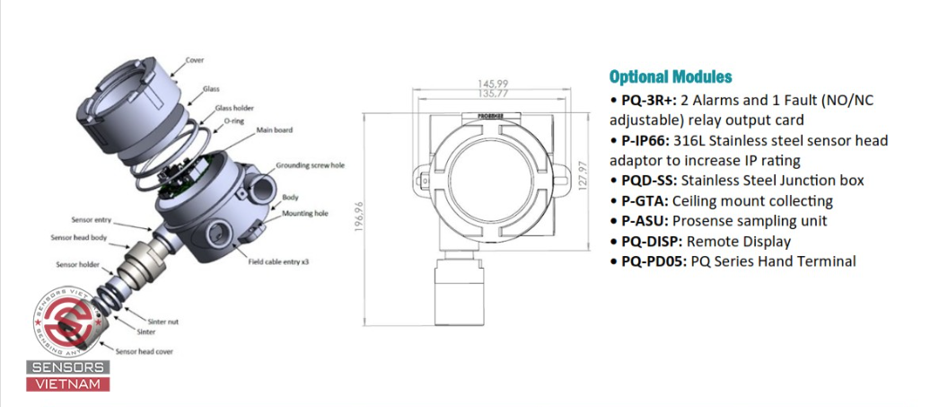 CẢM BIẾN KHÍ METIL ETIL KETON (MEK) CH3COC2H5 