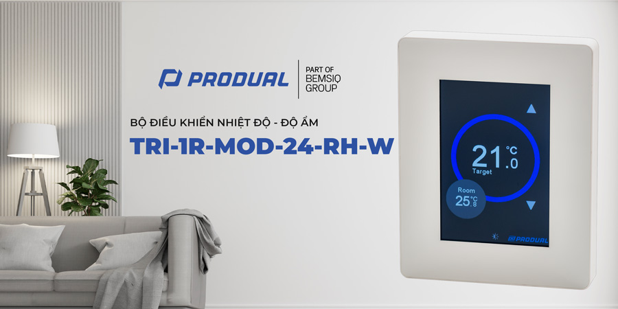 BỘ ĐIỀU KHIỂN NHIỆT ĐỘ V&Agrave; ĐỘ ẨM GẮN PH&Ograve;NG TRI-1R-MOD-24-RH-W