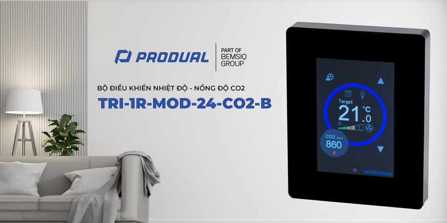 BỘ ĐIỀU KHIỂN NHIỆT ĐỘ VÀ NỒNG ĐỘ CO2 GẮN PHÒNG TRI-1R-MOD-24-CO2-B