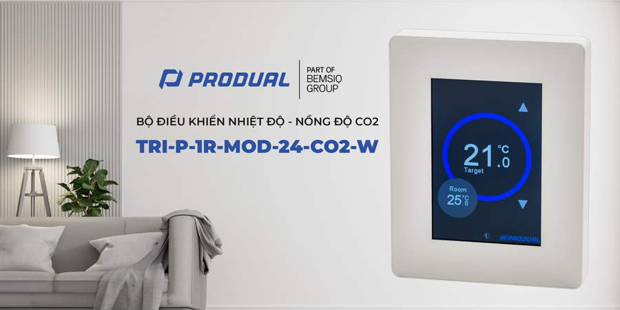 BỘ ĐIỀU KHIỂN NHIỆT ĐỘ VÀ NỒNG ĐỘ CO2 GẮN PHÒNG TRI-P-1R-MOD-24-CO2-W