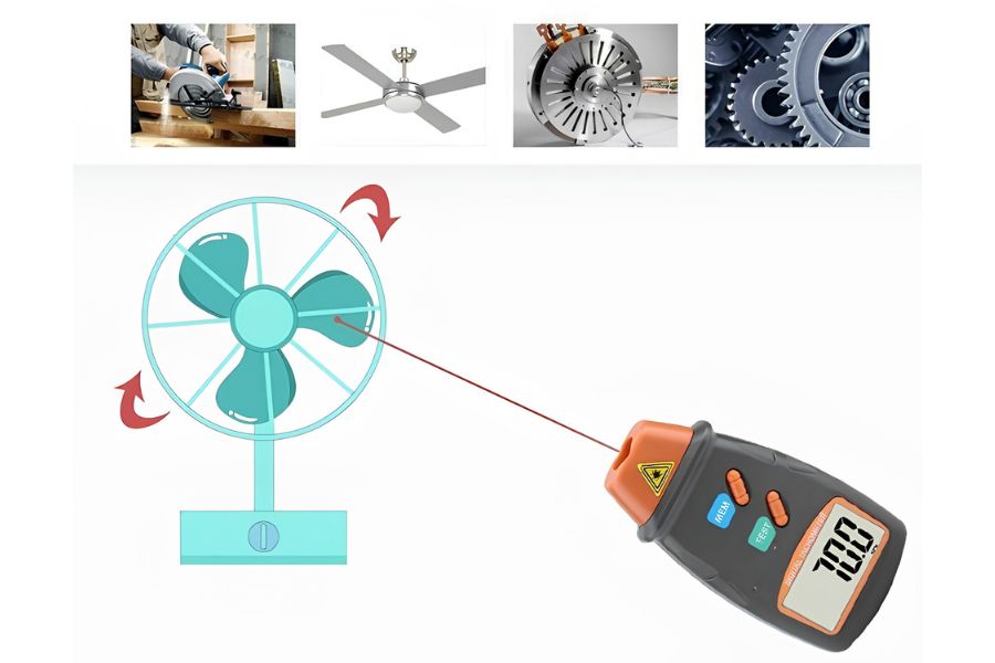 M&Aacute;Y ĐO TỐC ĐỘ V&Ograve;NG QUAY CẦM TAY