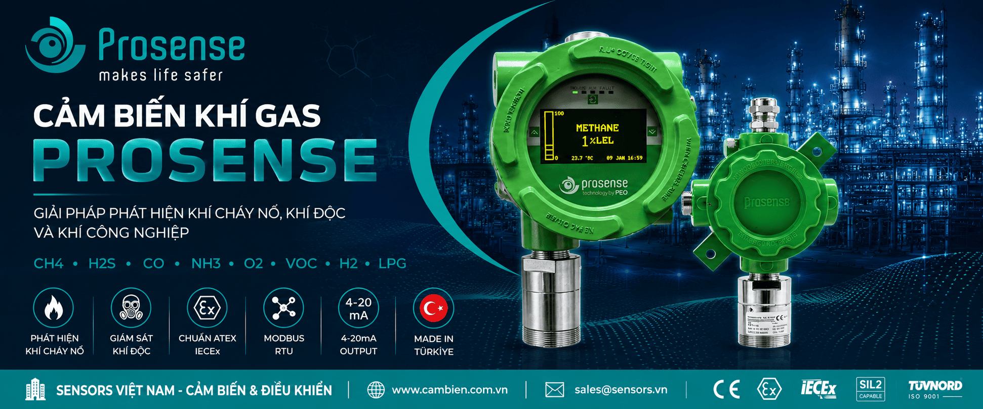 CẢM BIẾN KHÍ GAS PROSENSE