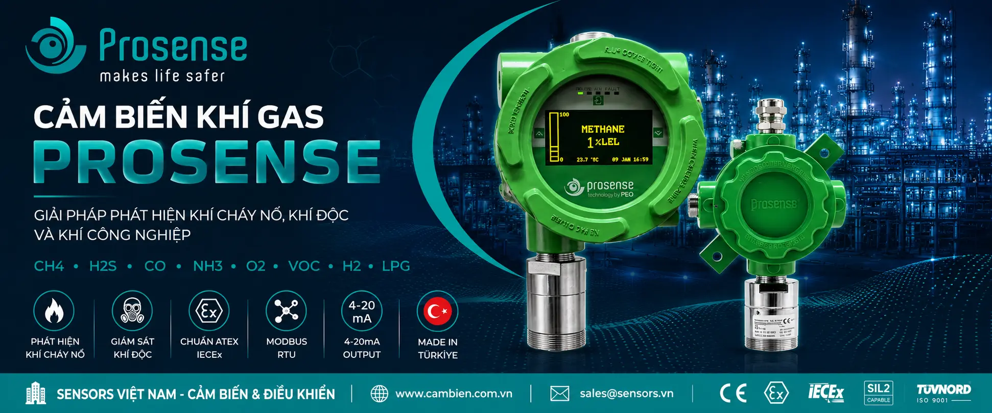 CẢM BIẾN KHÍ GAS PROSENSE