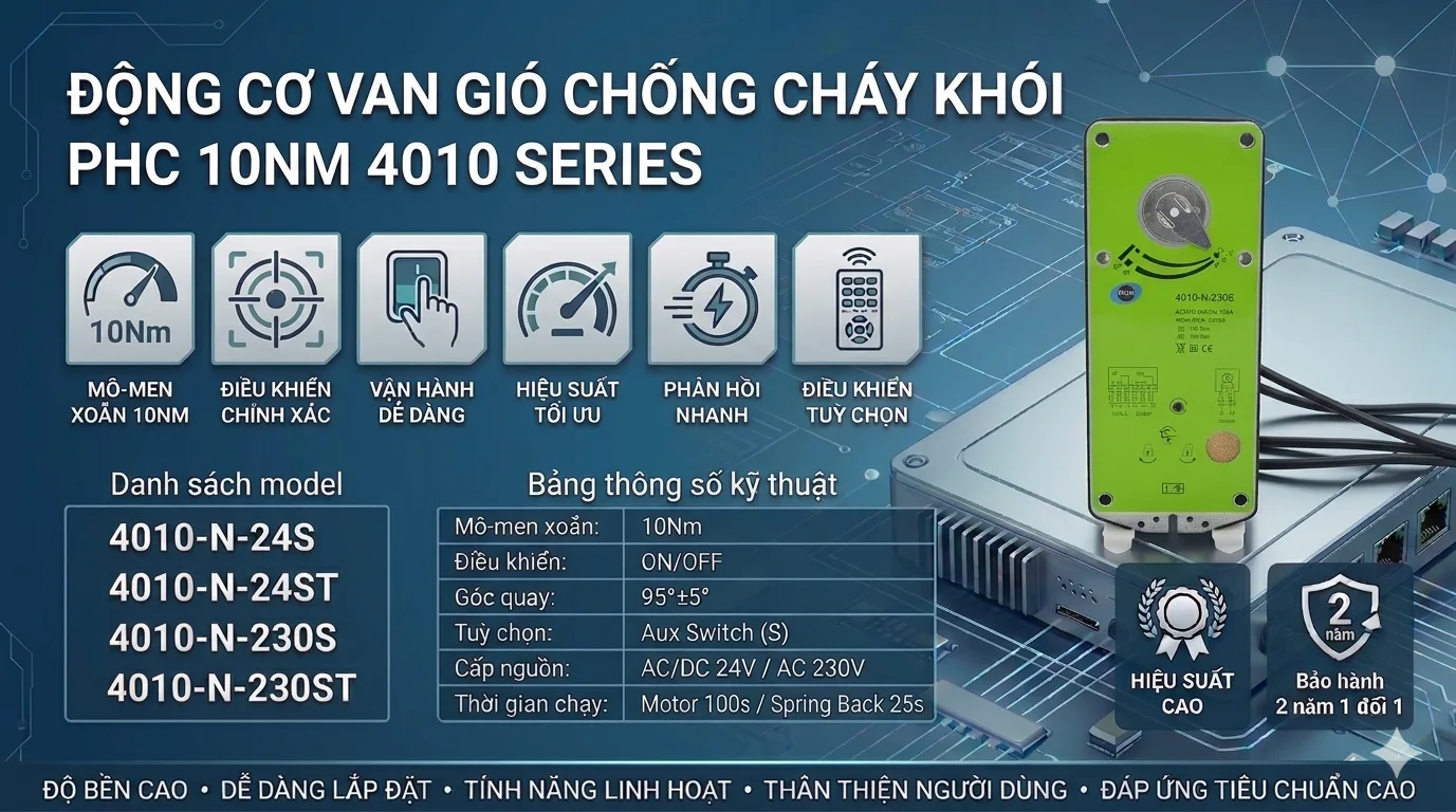 ĐỘNG CƠ VAN GI&Oacute; CHỐNG CH&Aacute;Y KH&Oacute;I PHC 10NM 4010 SERIES