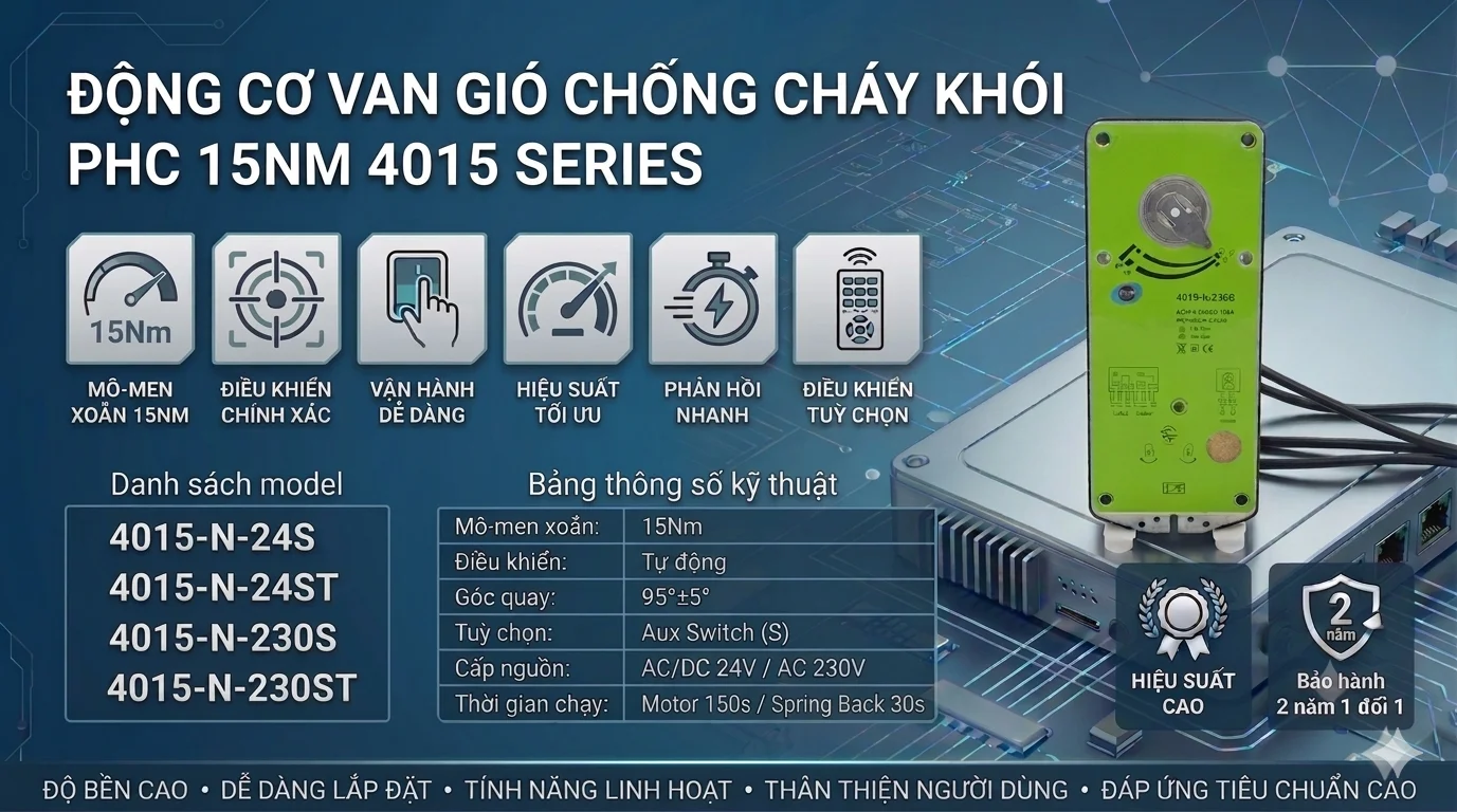ĐỘNG CƠ VAN GI&Oacute; CHỐNG CH&Aacute;Y KH&Oacute;I PHC 15NM 4015 SERIES