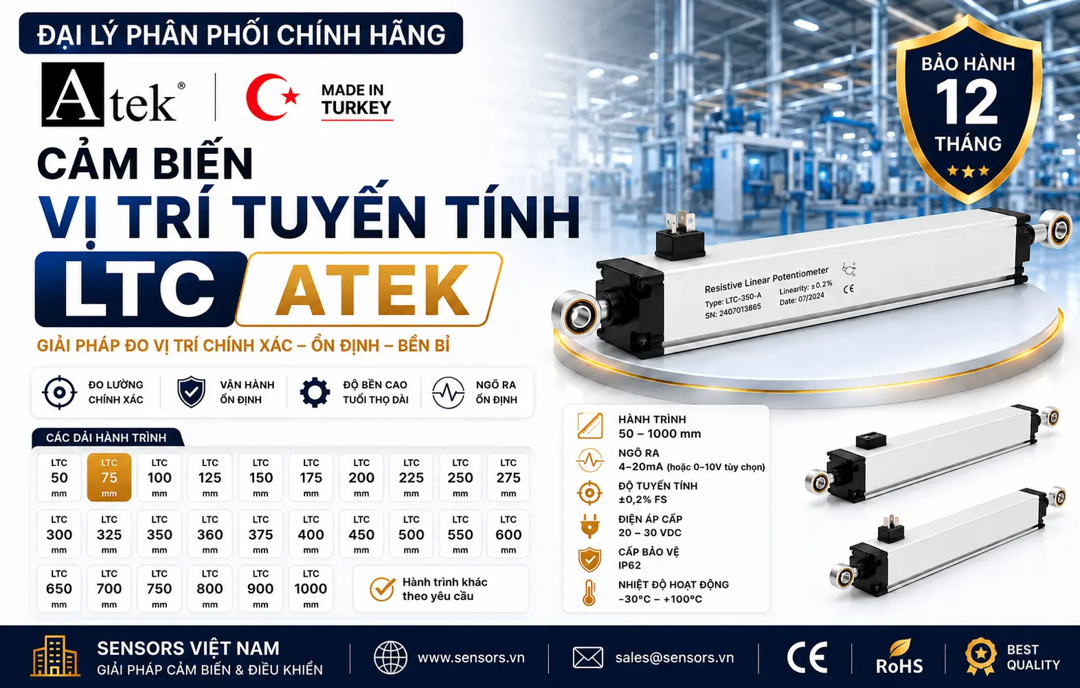 CẢM BIẾN VỊ TRÍ TUYẾN TÍNH ATEK LTC 75-A