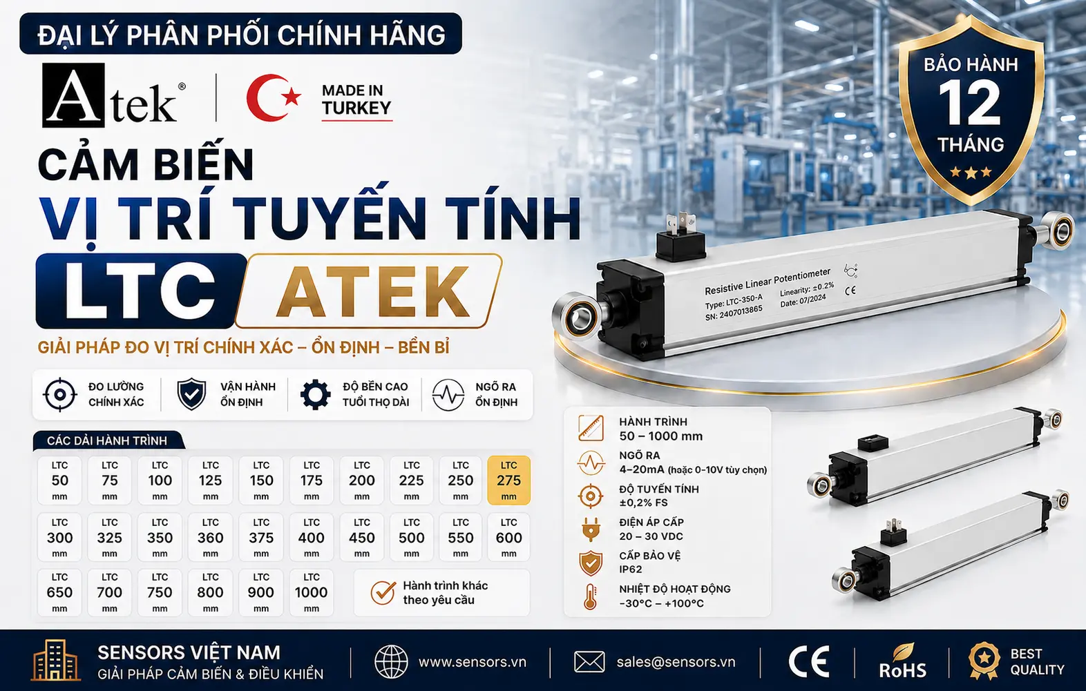 CẢM BIẾN VỊ TRÍ TUYẾN TÍNH ATEK LTC 275-A