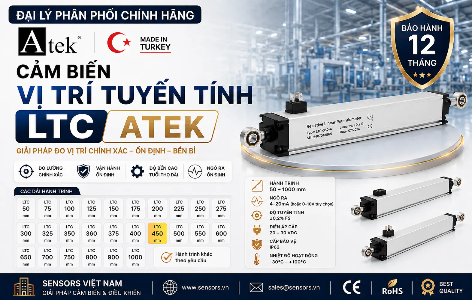 CẢM BIẾN VỊ TRÍ TUYẾN TÍNH ATEK LTC 450-A