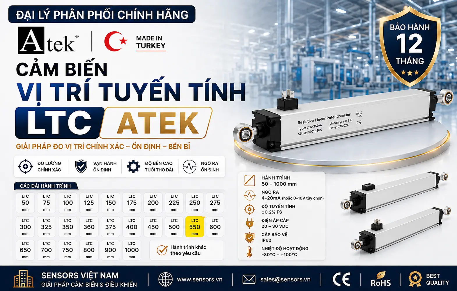 CẢM BIẾN VỊ TRÍ TUYẾN TÍNH ATEK LTC 550-A