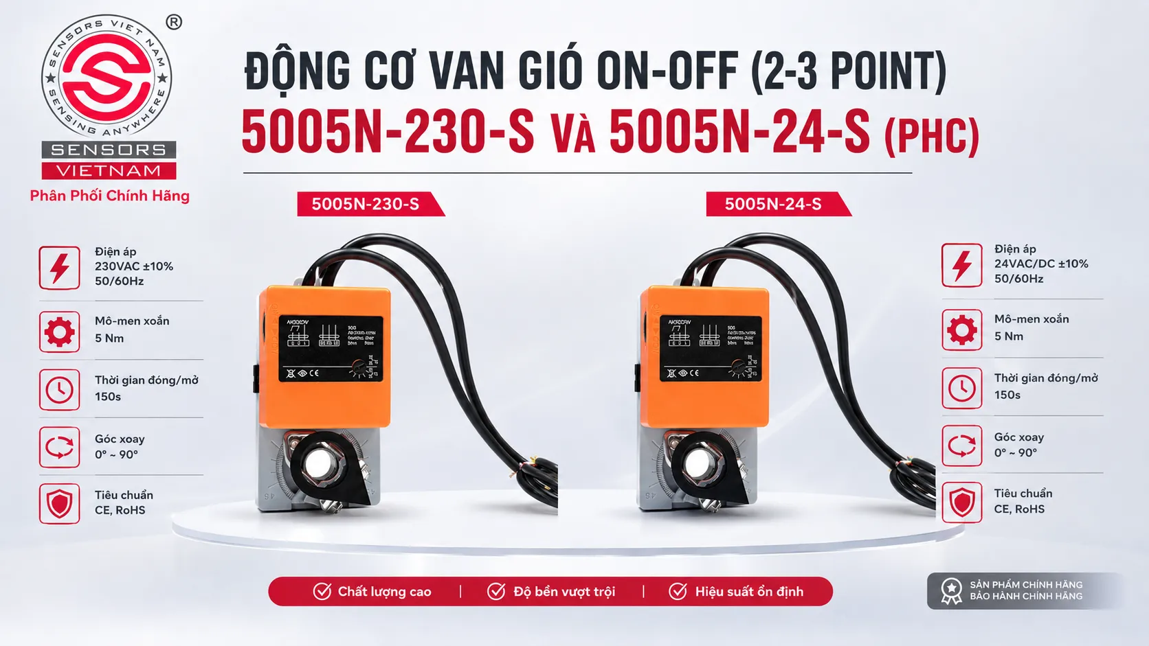 ĐỘNG CƠ VAN GI&Oacute; ON-OFF 5005N-230-S V&Agrave; 5005N-24-S