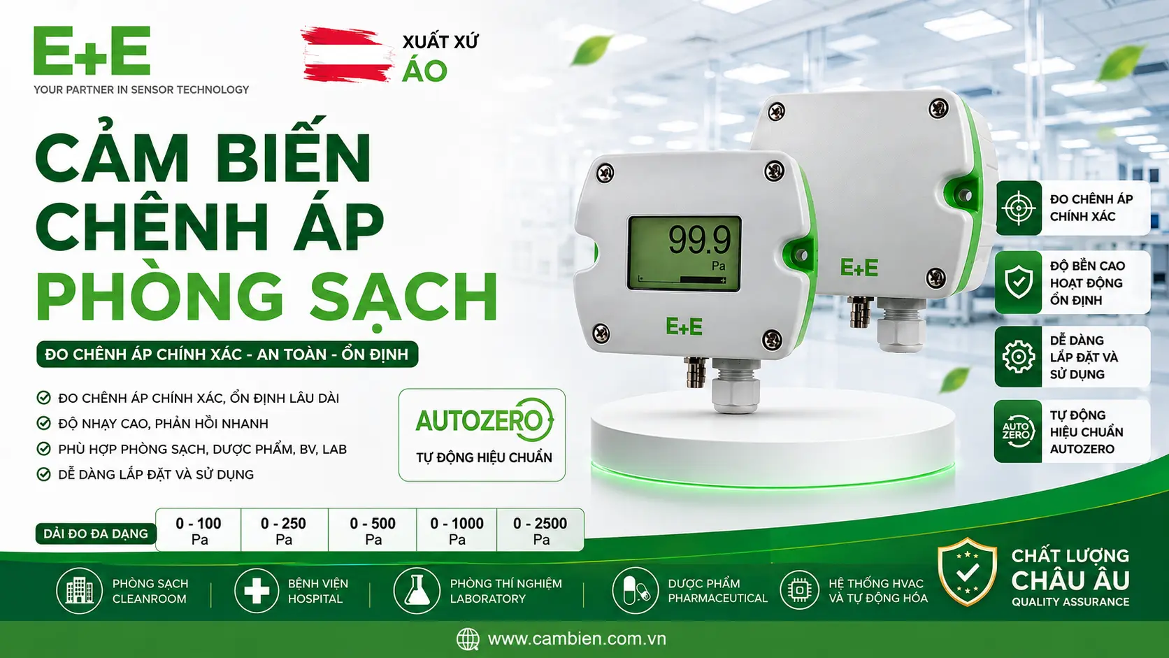 CẢM BIẾN CHÊNH ÁP PHÒNG SẠCH