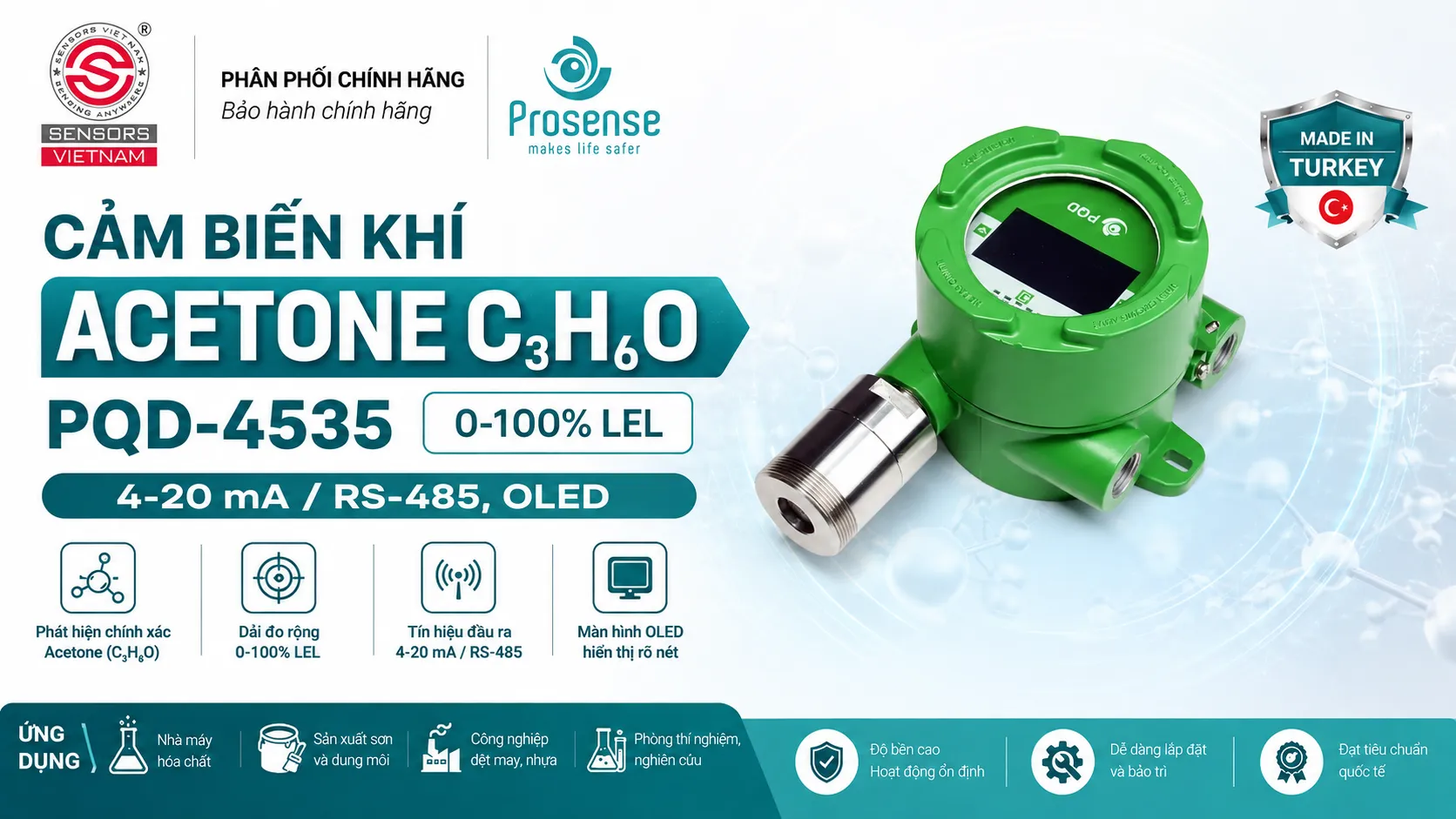 CẢM BIẾN KHÍ ACETONE C3H6O PQD-4535
