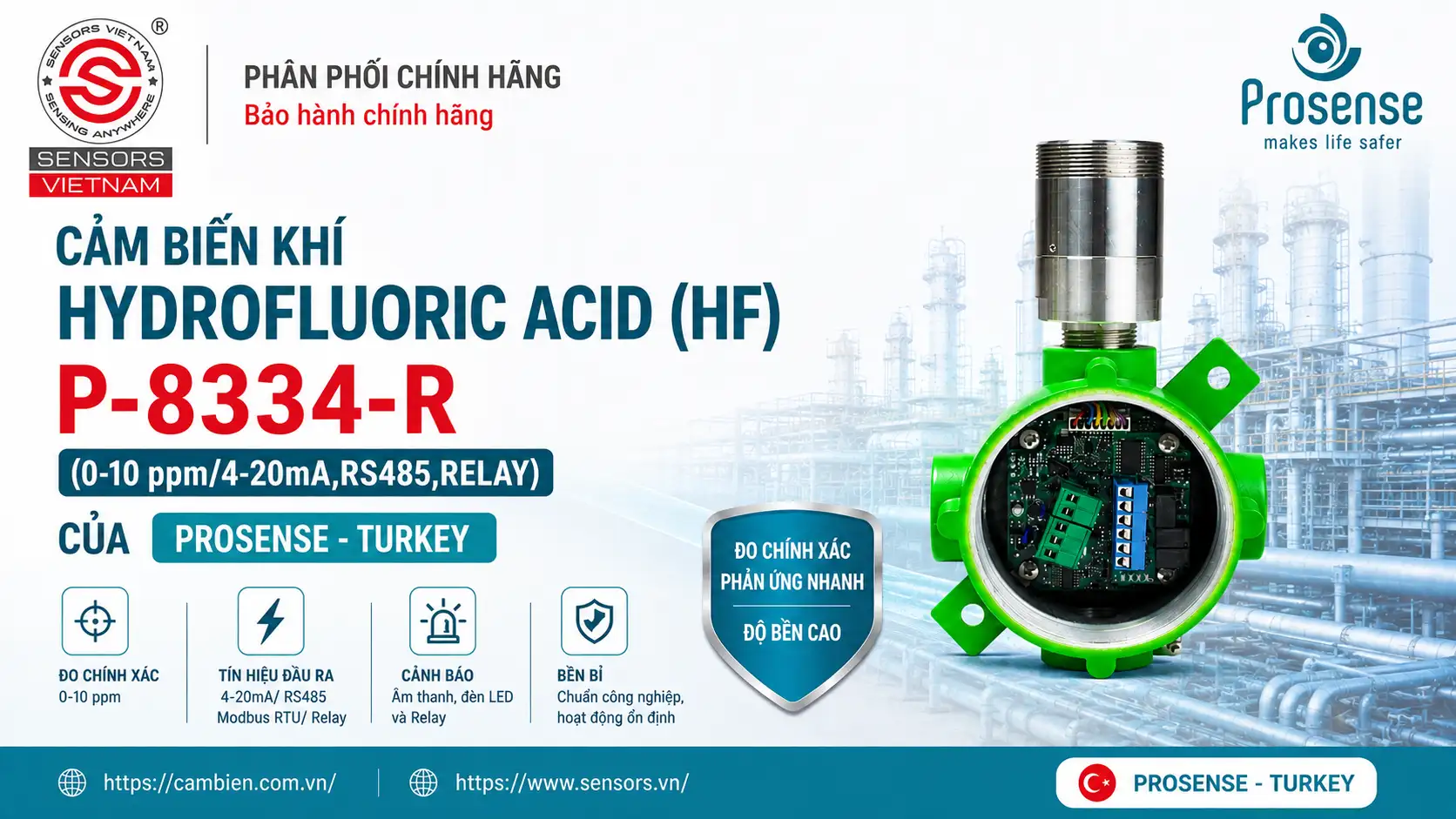 CẢM BIẾN KH&Iacute; HYDROFLUORIC ACID (HF) P-8334-R