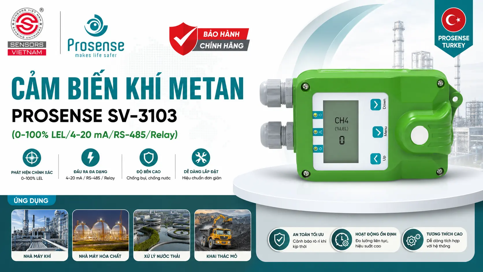 CẢM BIẾN KHÍ METAN PROSENSE SV-3103