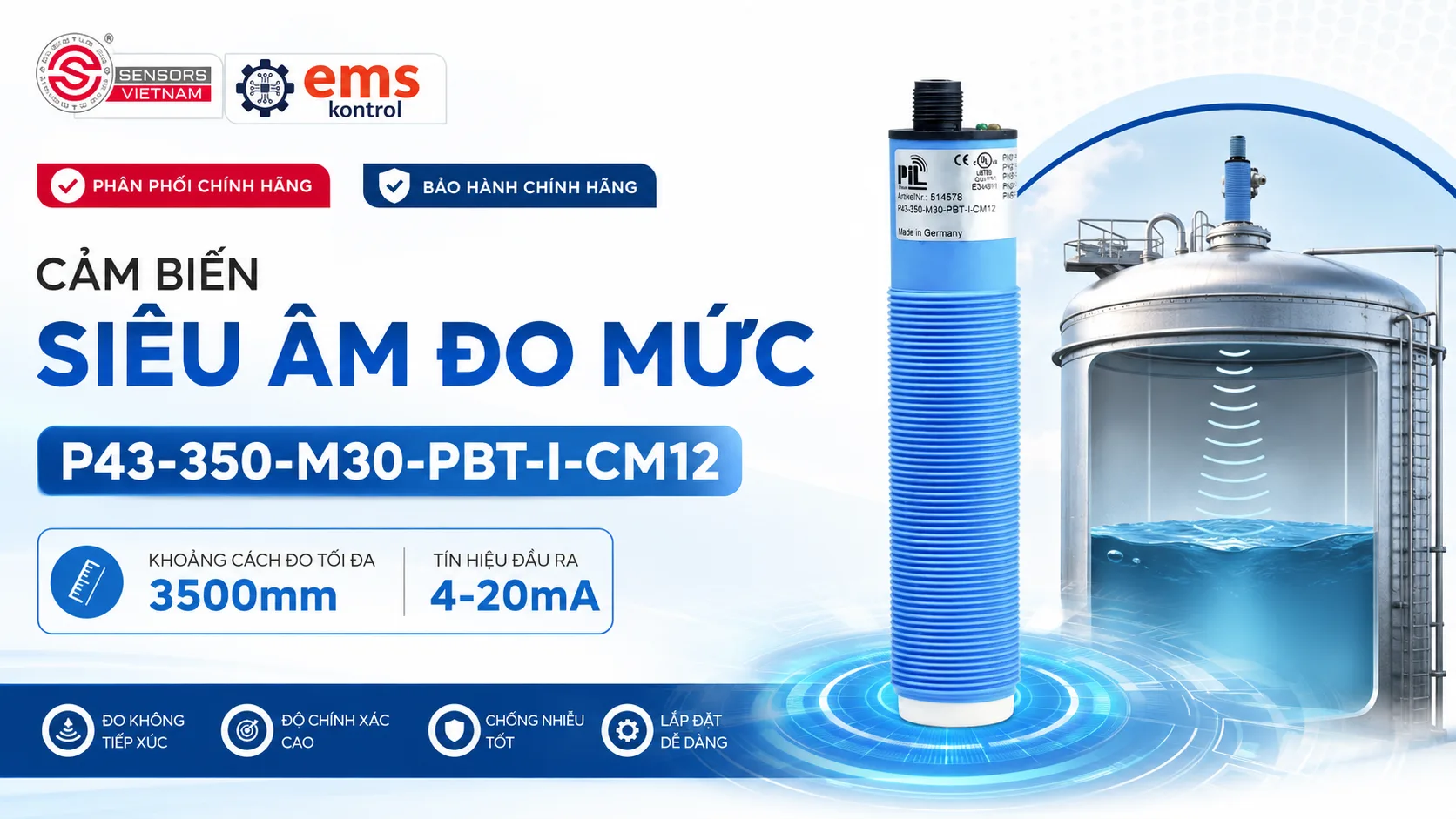 CẢM BIẾN SI&Ecirc;U &Acirc;M ĐO MỨC