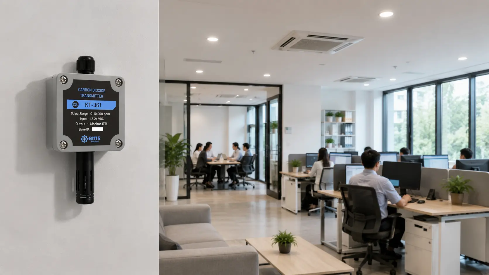 ỨNG DỤNG THỰC TẾ CỦA CẢM BIẾN KH&Iacute; CO2 GẮN TƯỜNG KT-361