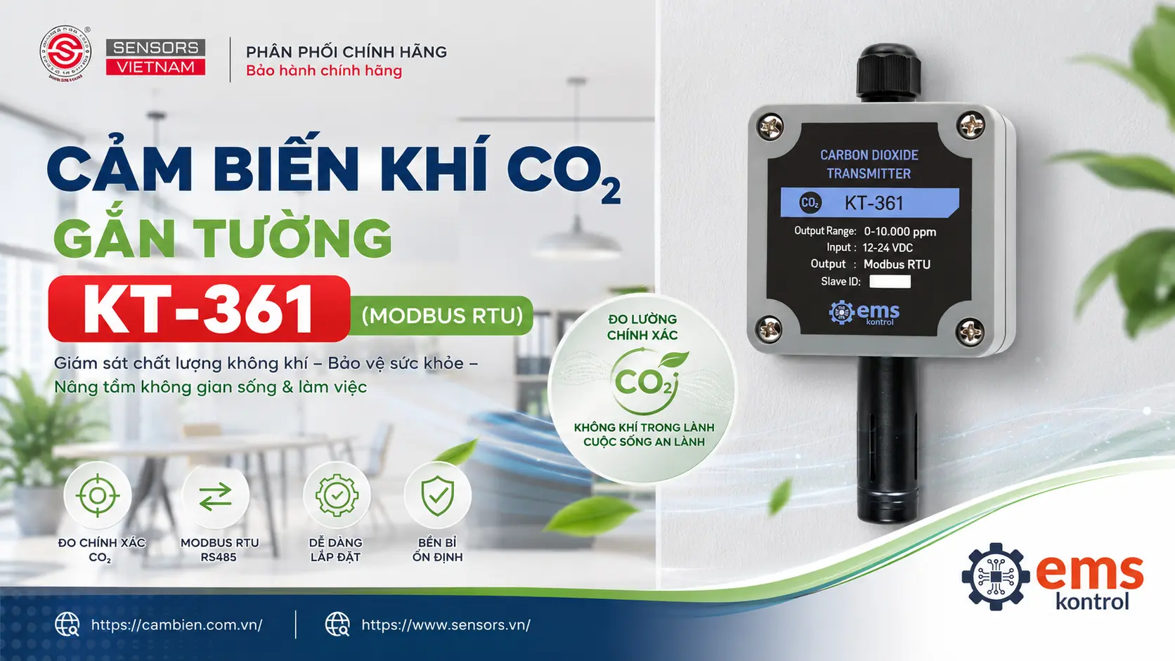 CẢM BIẾN KH&Iacute; CO2 GẮN TƯỜNG KT-361