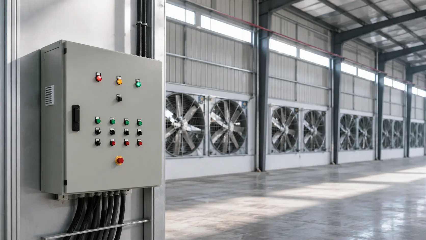 ỨNG DỤNG TỦ ĐIỀU KHIỂN QUẠT H&Uacute;T NH&Agrave; XƯỞNG
