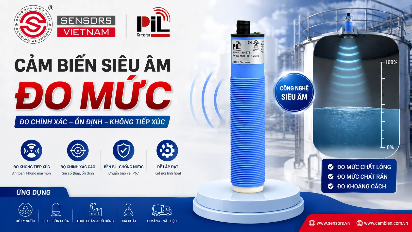 CẢM BIẾN SI&Ecirc;U &Acirc;M ĐO MỨC