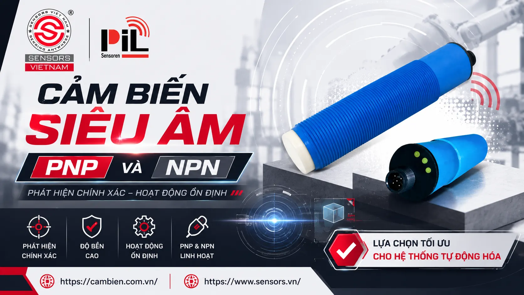 CẢM BIẾN SIÊU ÂM PNP VÀ NPN