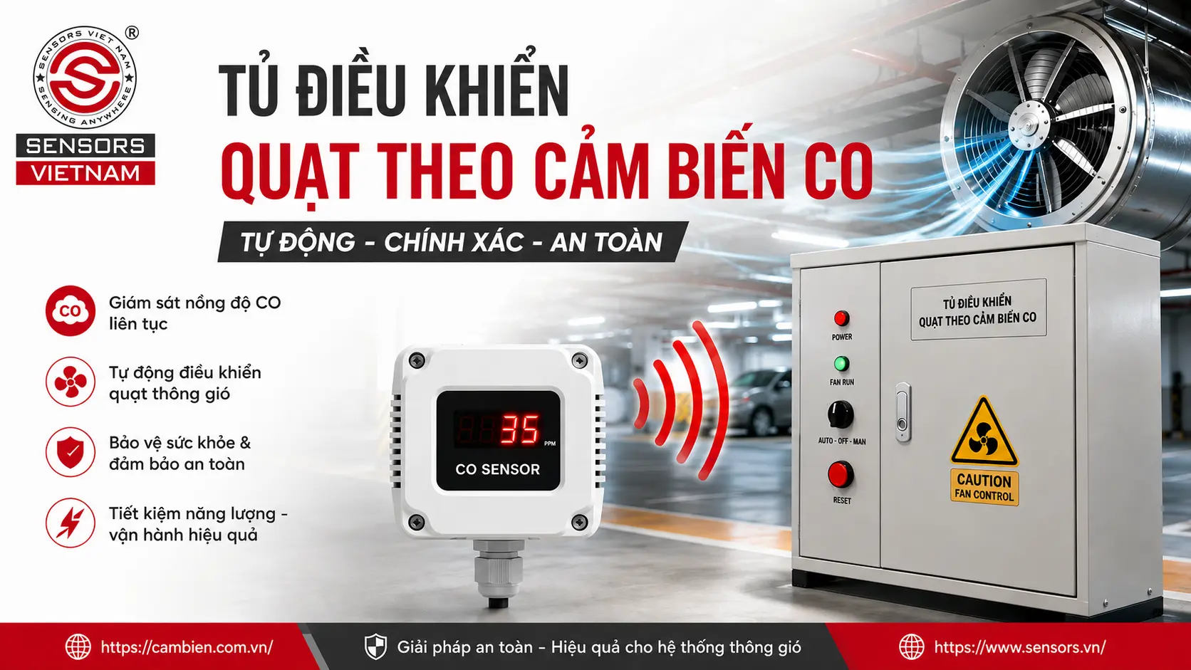 TỦ ĐIỀU KHIỂN QUẠT THEO CẢM BIẾN CO