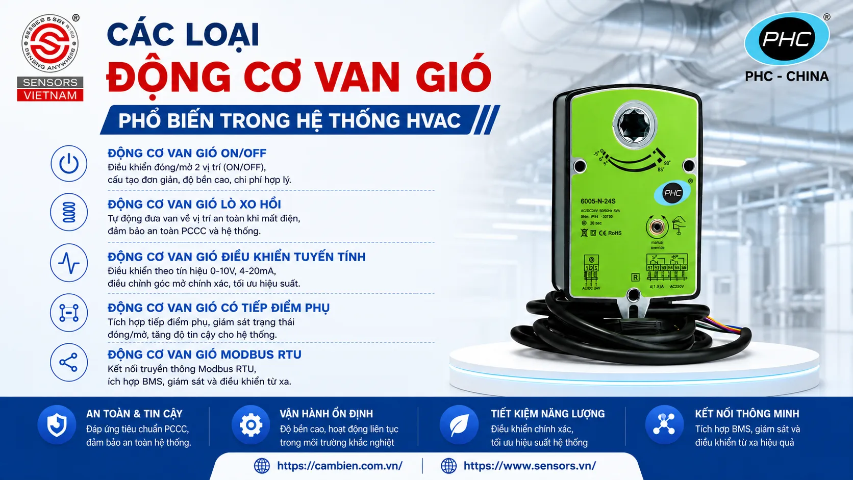 ĐỘNG CƠ VAN GI&Oacute; HVAC