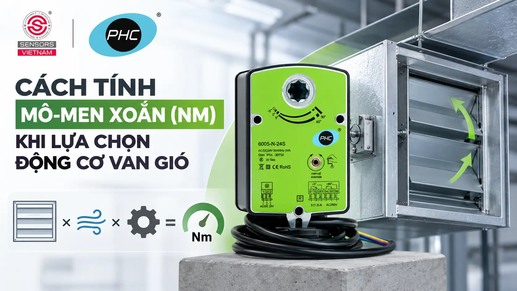 CÁCH TÍNH MÔ-MEN XOẮN (NM) KHI LỰA CHỌN ĐỘNG CƠ VAN GIÓ