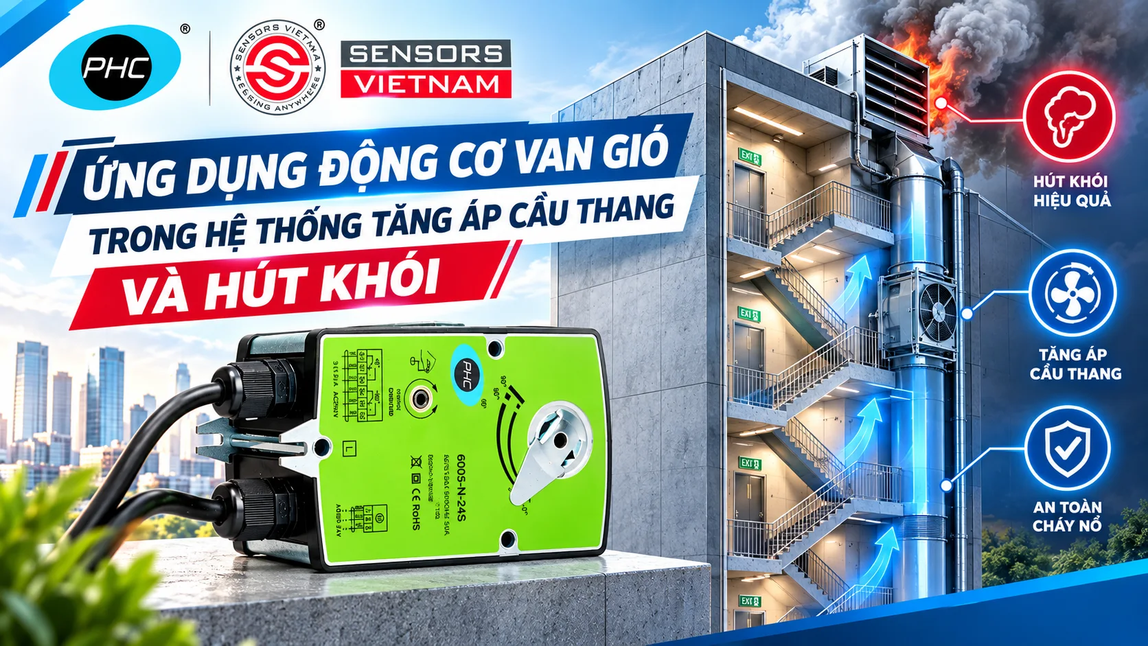 ỨNG DỤNG ĐỘNG CƠ VAN GI&Oacute; TRONG HỆ THỐNG TĂNG &Aacute;P CẦU THANG V&Agrave; H&Uacute;T KH&Oacute;I