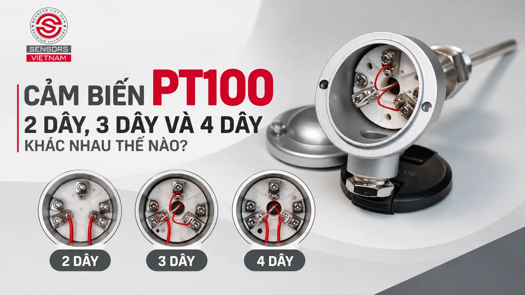 CẢM BIẾN PT100 2 D&Acirc;Y, 3 D&Acirc;Y V&Agrave; 4 D&Acirc;Y KH&Aacute;C NHAU THẾ N&Agrave;O?