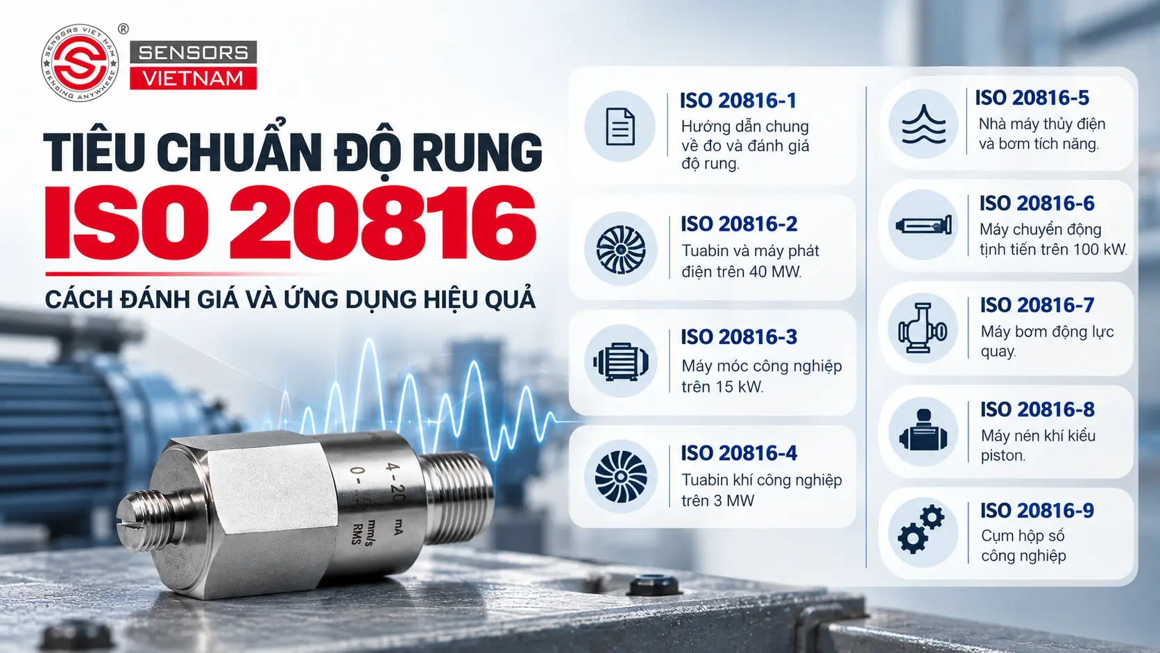 TI&Ecirc;U CHUẨN ĐỘ RUNG ISO 20816 TRONG Đ&Aacute;NH GI&Aacute; ĐỘ RUNG M&Aacute;Y M&Oacute;C C&Ocirc;NG NGHIỆP