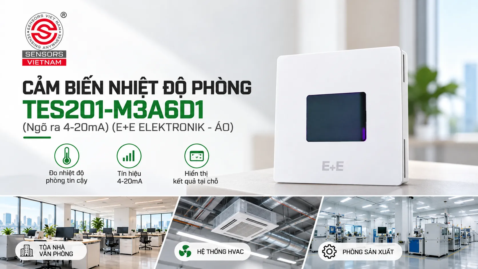 CẢM BIẾN NHIỆT ĐỘ PHÒNG TES201-M3A6D1